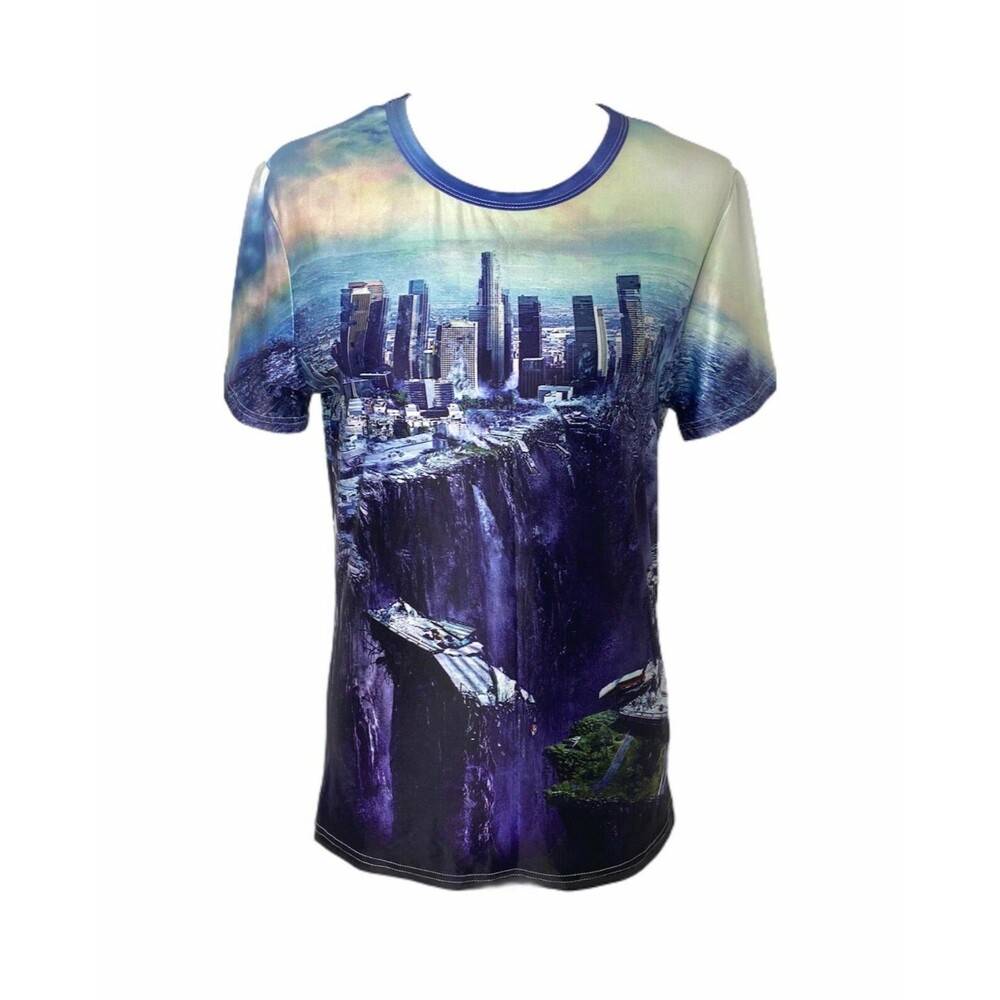 Whatlees Boy's Shirt Multicolor Apocalypse Short Sleeve Graphic Size Medium